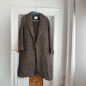 Vince Brown Textured Teddy Jacket